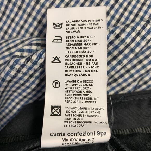 DEPARTMENT FIVE Size 35 White Navy Black Plaid Cotton Blend Casual Pants - Picture 6 of 6